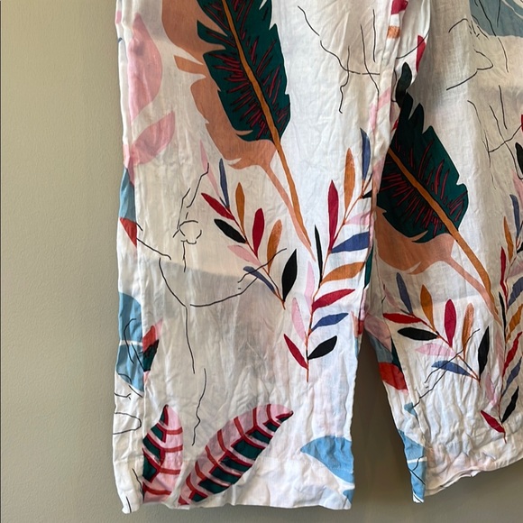 100% Linen Wide Leg Pants, Cynthia Rowley Multicolor - Picture 5 of 10